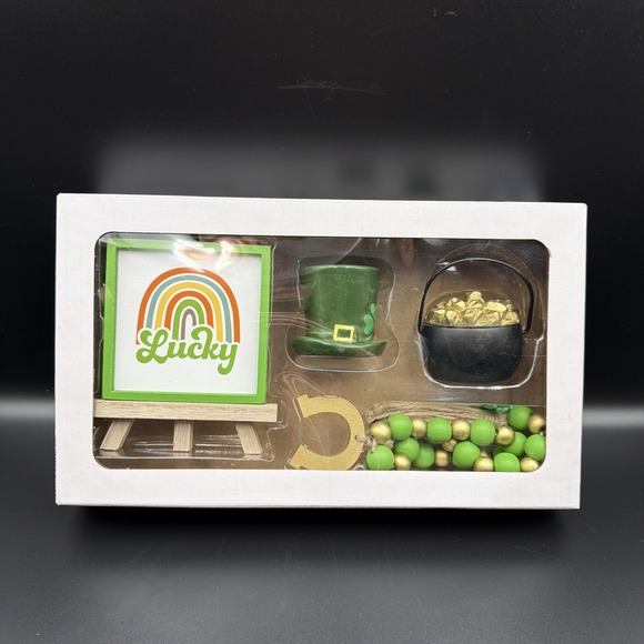Kirkton House Other - Aldi Kirkton 2024 St Patricks Day Tier Tray Objects Bead Pot O Gold Shamrock NEW